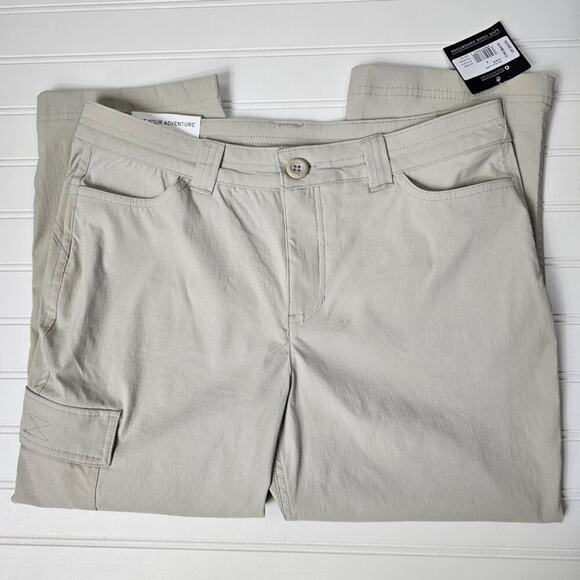 Eddie Bauer Women's Khaki Mid Rise Tech Stretch Capri Pants Size 4 NWT - Picture 3 of 16